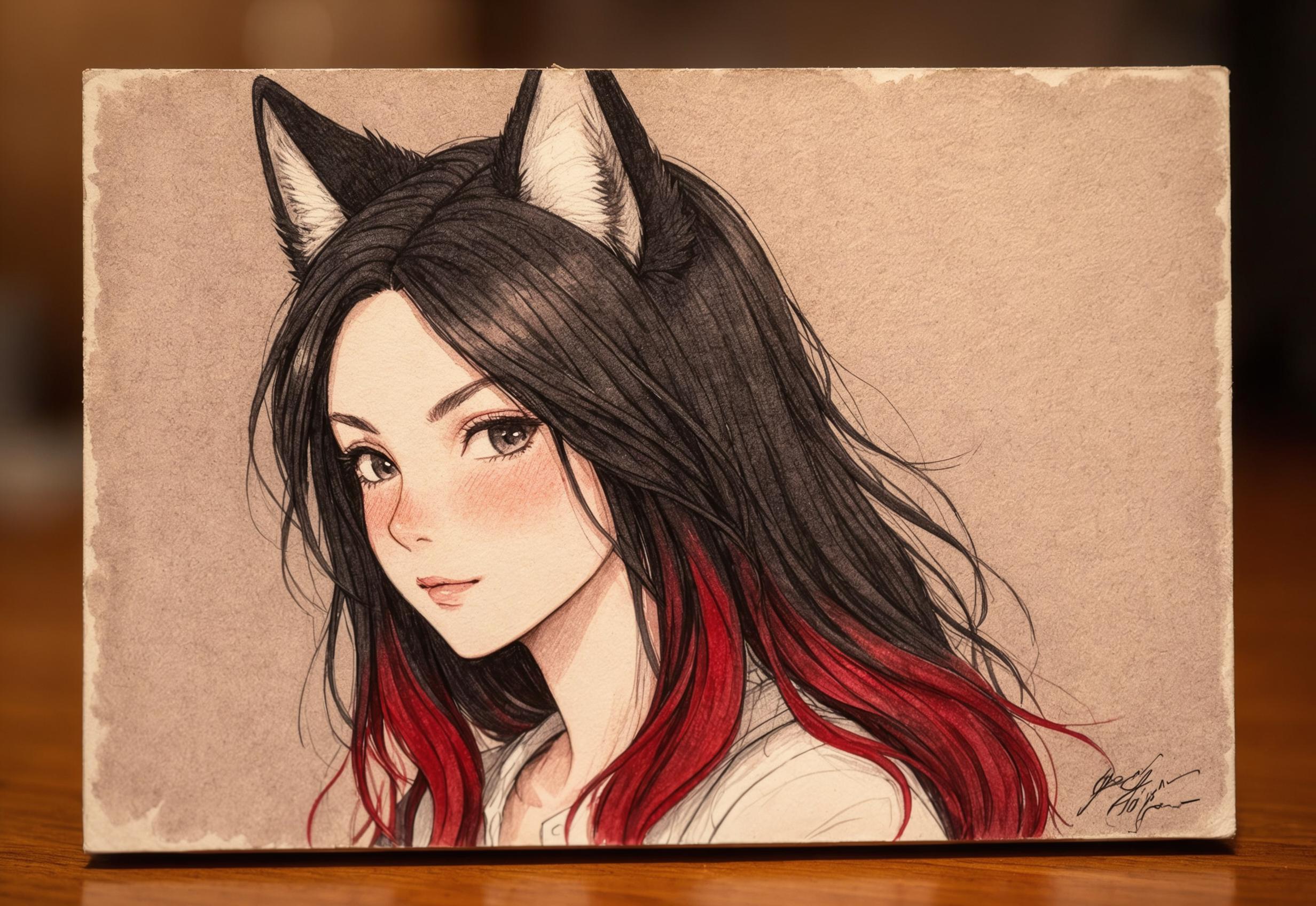 A kitsune-vázlat — másfél éve a polcon, most asztalon